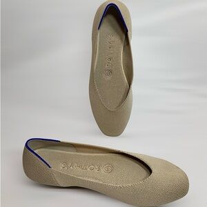 Rothy's Retired Ecru Round Toe Flats Ballet Shoes Size 6.5 Wide